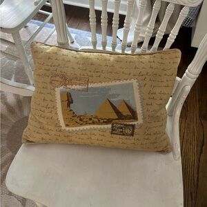 Vintage Egyptian Postcard Decorative Pillow